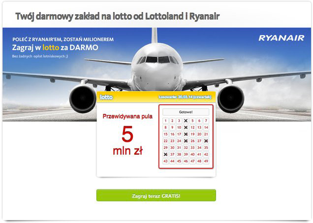 Poleć Ryanair'em, zostań milionerem! Poleć Ryanair'em, zostań milionerem!