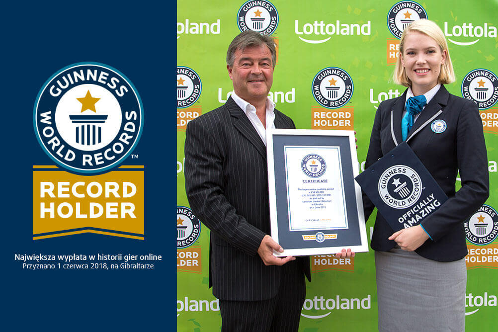 Guinness World Record dla Lottoland za najwyższą wypłaconą wygraną online
